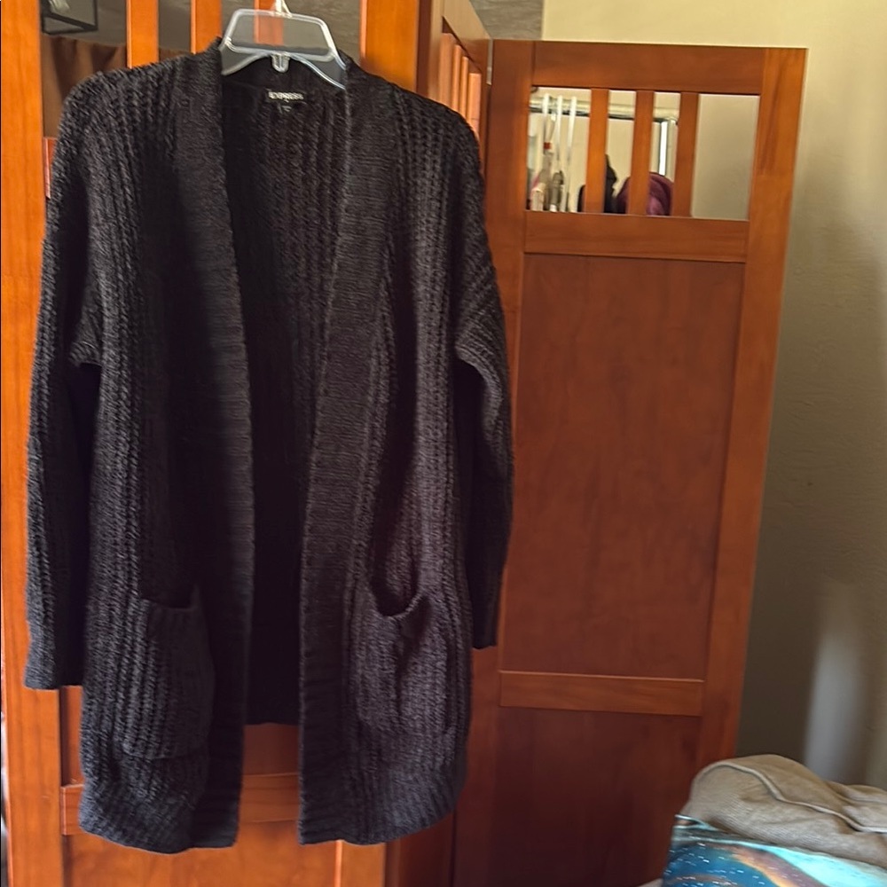 Express Black Cardigan Sweater Cozy Knit